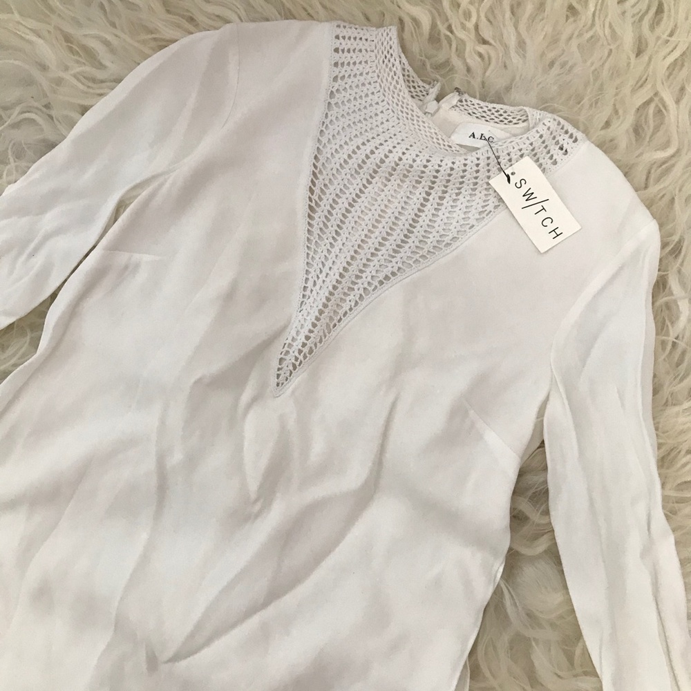 A.L.C. Allie crochet-paneled crepe mini dress - Picture 6 of 7